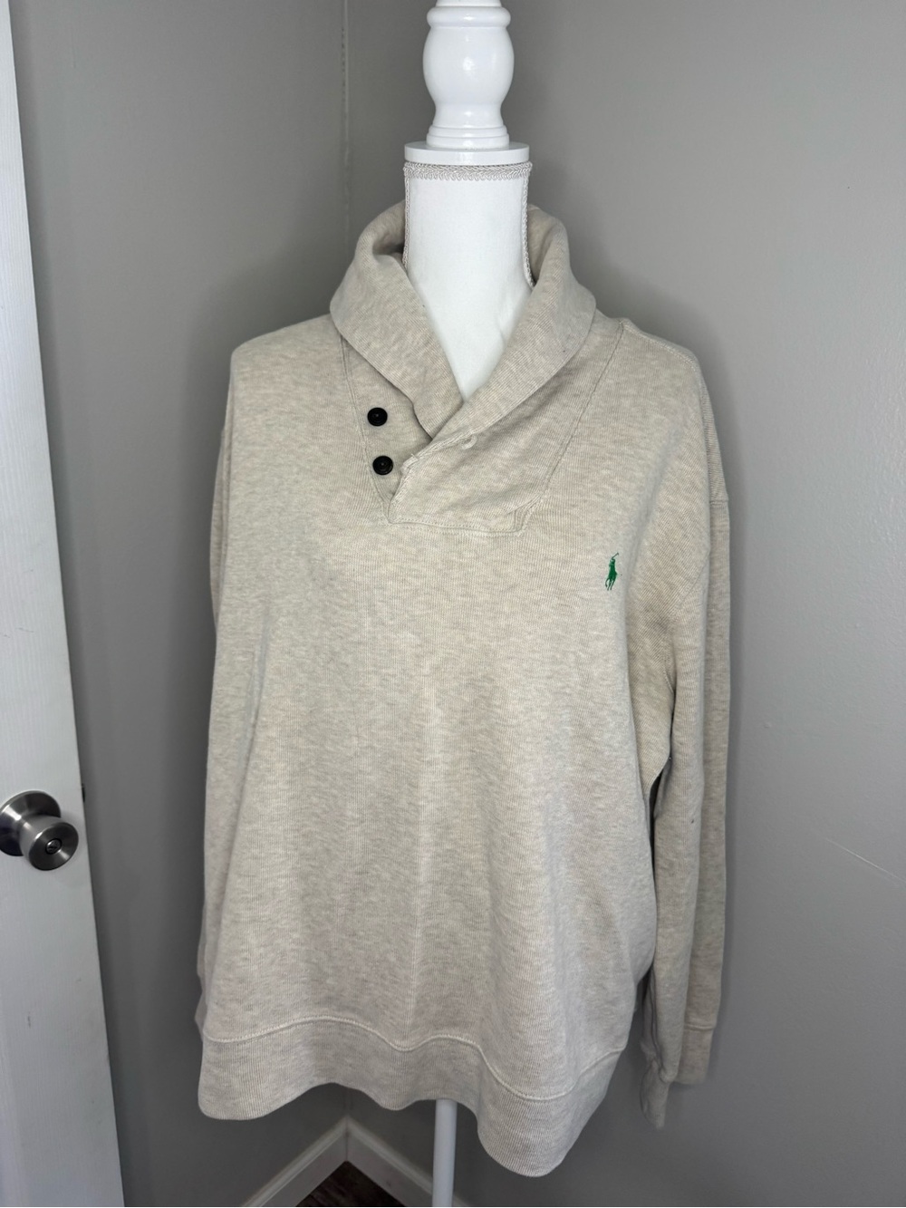 Polo by Ralph Lauren Cream Shawl Collar Pullover Sweater
